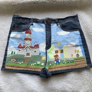 Hand Painted Super Mario Bros Shorts